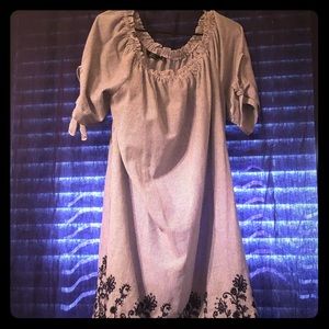 Denim and white dress